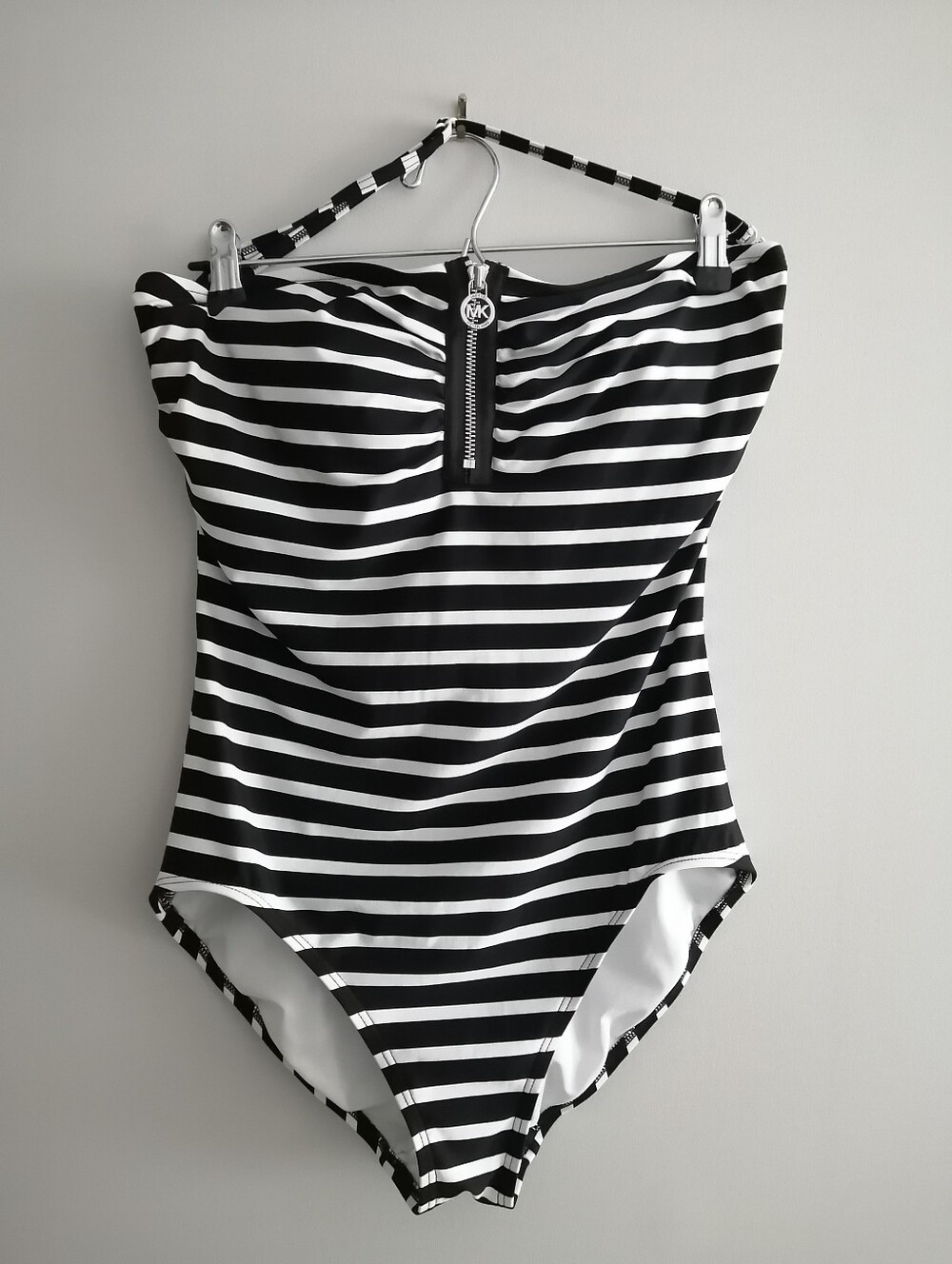 Michael Kors Stripe One Piece Swim Bathing Suit Removable Strap Plus Size 14
